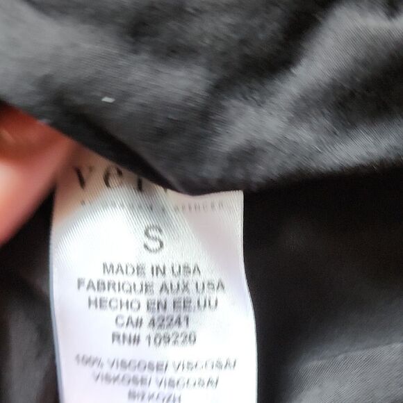 Velvet Black Button Down Shirt with Stud Accents - Women's Size Small - Picture 5 of 6